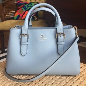 Kate Spade NY Blue Saffiano Leather Satchel